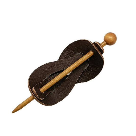 Vintage 8-Shape Hairpin in Crazy Horse Leather