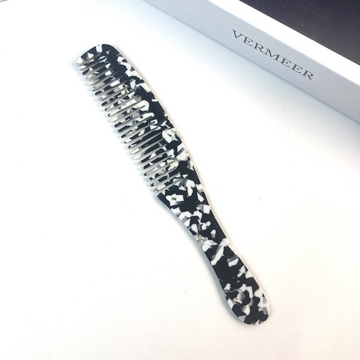 Colorful Acetate Fine-Tooth Comb with Handle