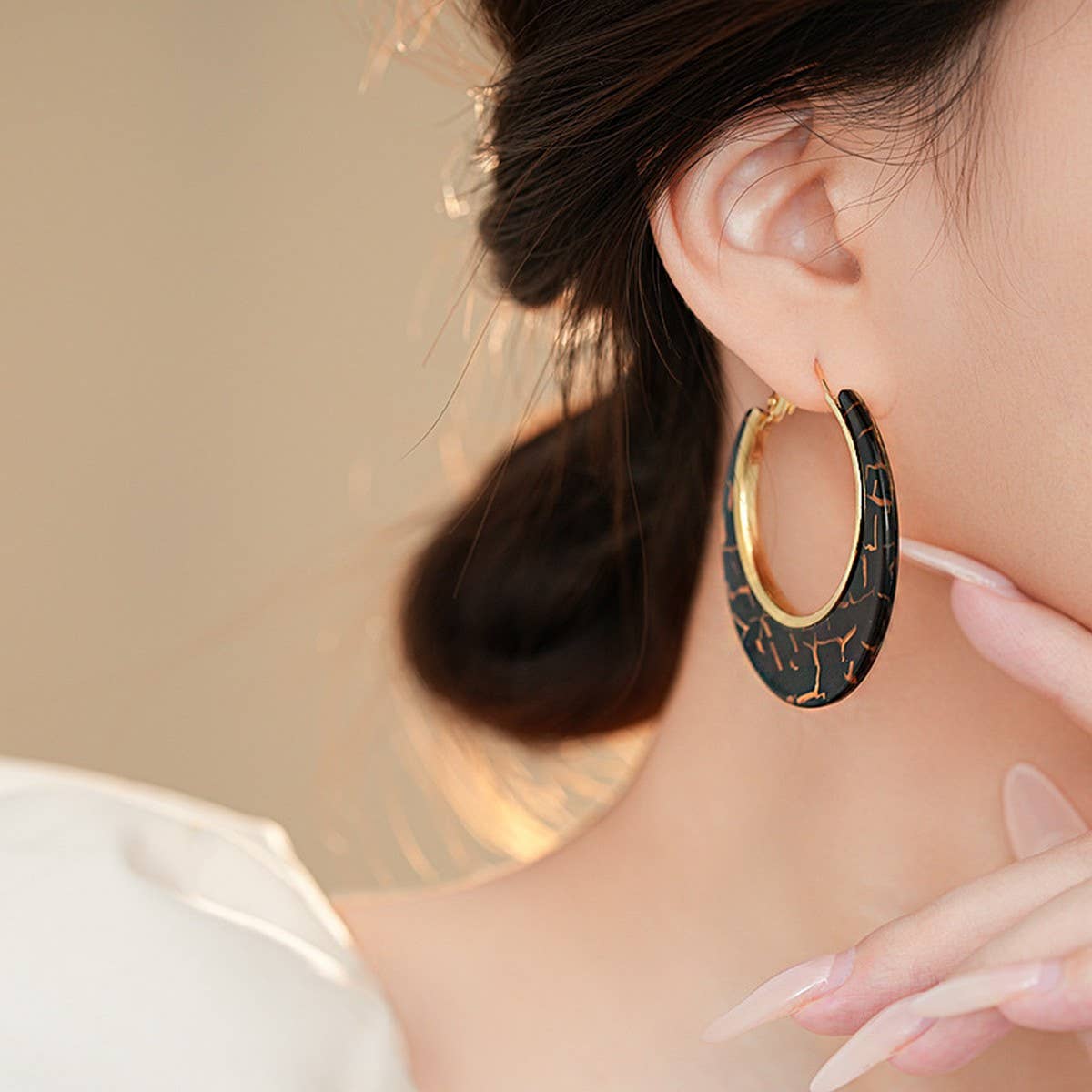 LEOPARD GEOMETRIC VINTAGE EARRINGS