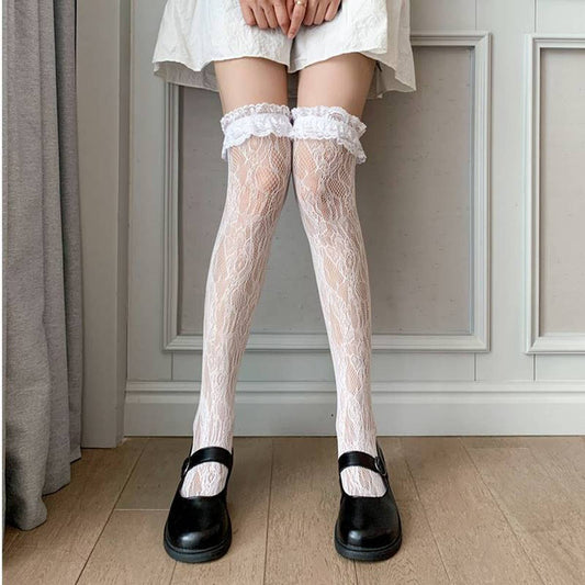 THIN KNEE LENGTH SOCKS LACE LOLITA SOCKS