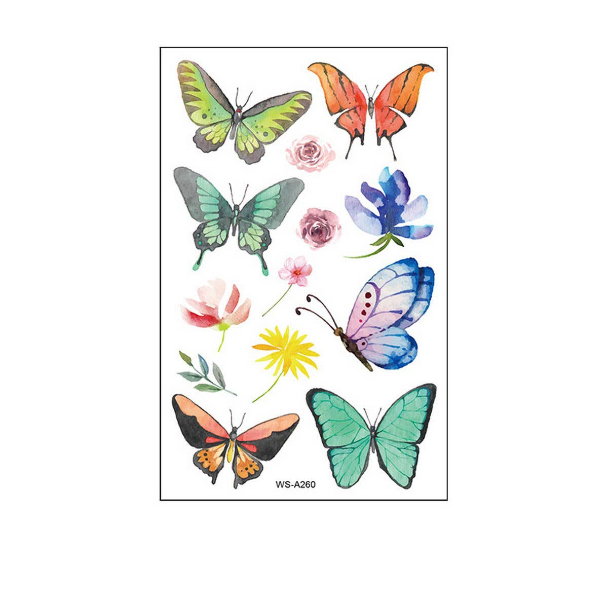 Waterproof Kids Cute Watercolor Butterfly Tattoos