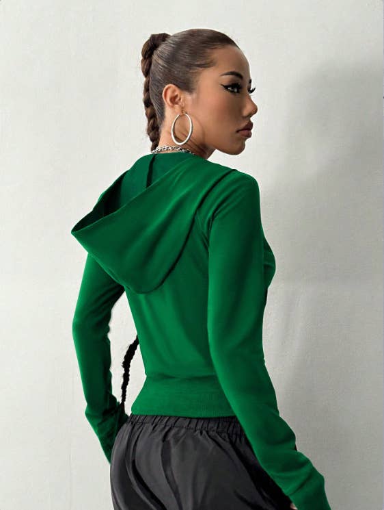 Simple form-fitting base printed sweatshirt