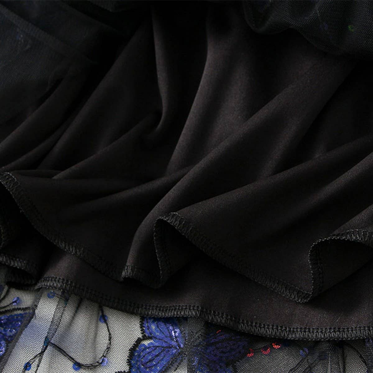 Sequin Butterfly Tulle Midi Skirt
