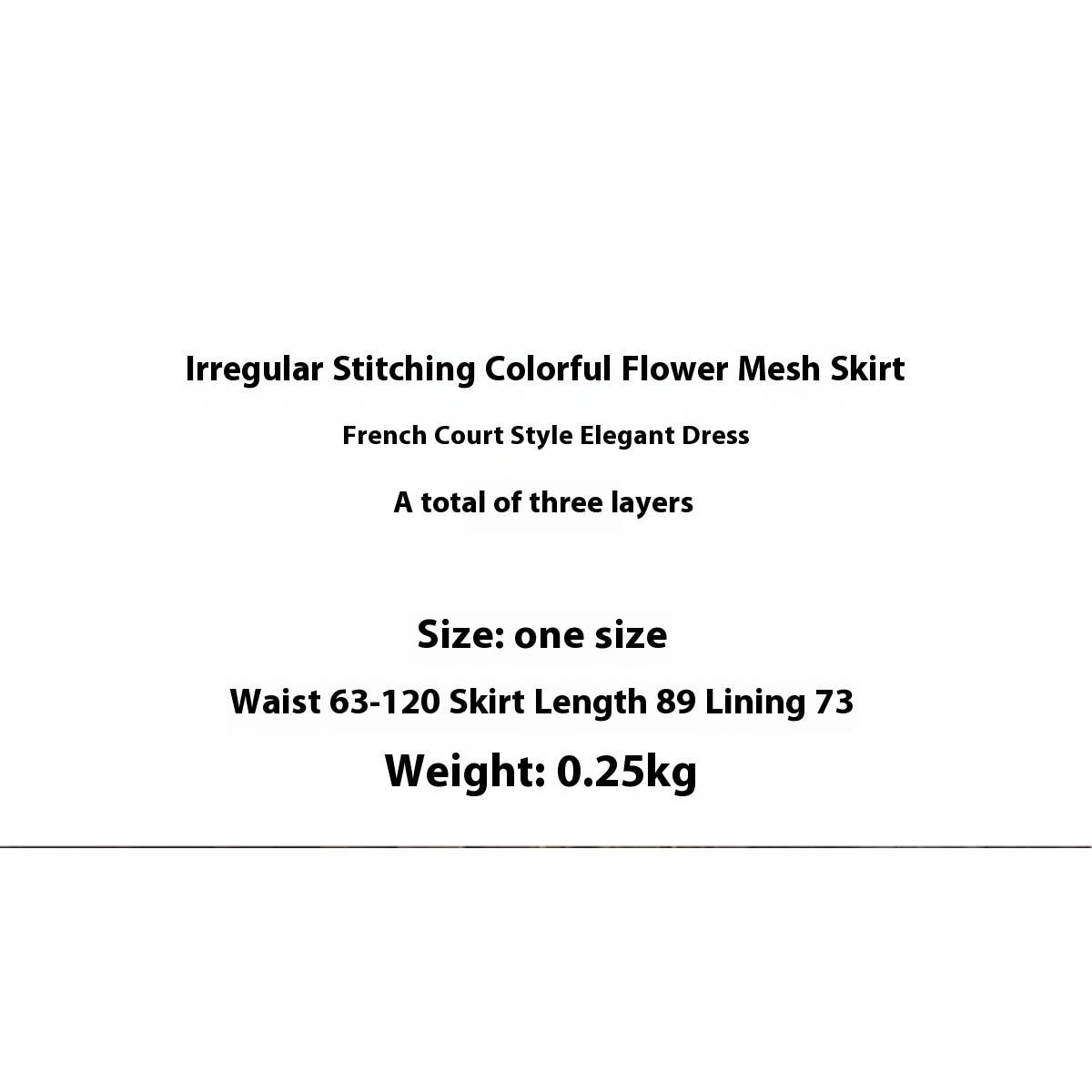 COLORFUL FLORAL MESH PRINT PLEATED TULLE SKIRT