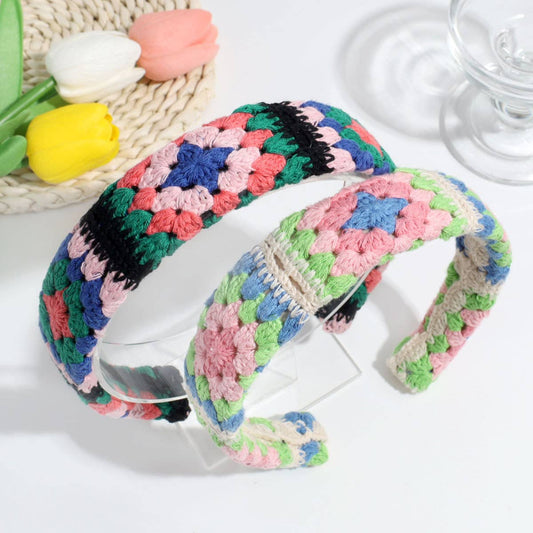 KNITTED COLOR MATCHING SWEET WIDE BRIM HEADBAND