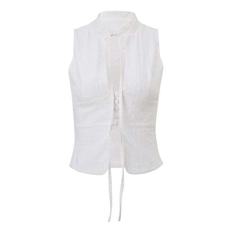 Trendy street lace-up sleeveless crop tank top