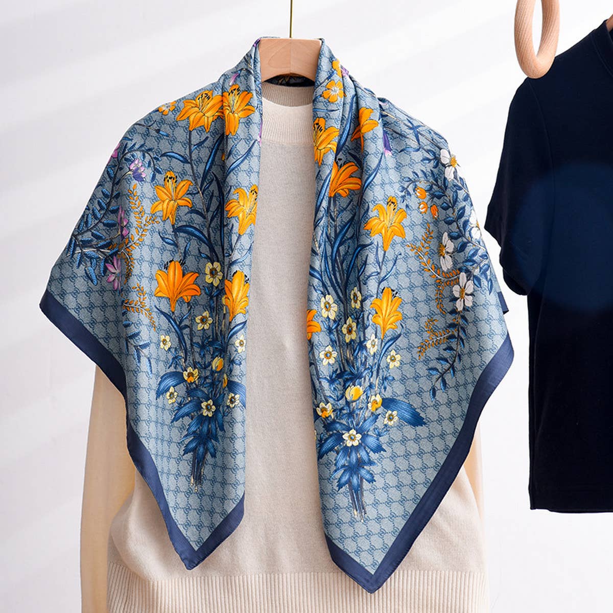 CWASC2402_SPRING AND SUMMER RETRO FLOWER DECORATIVE SCARF