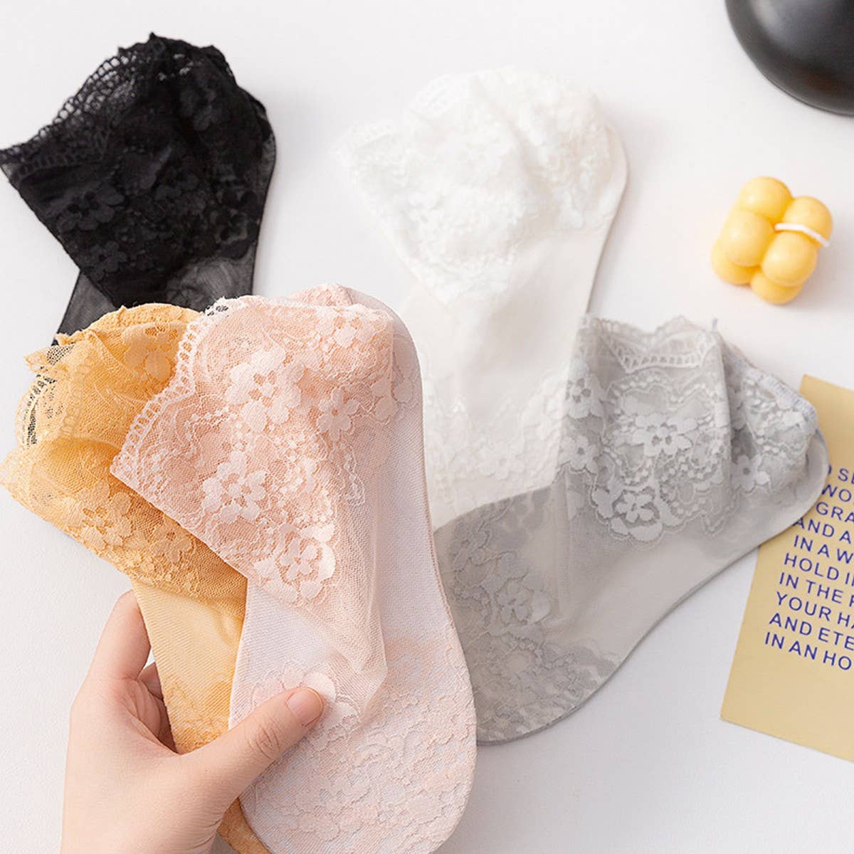 THIN SHORT SOCKS FOR SUMMER MESH LACE SOCKS