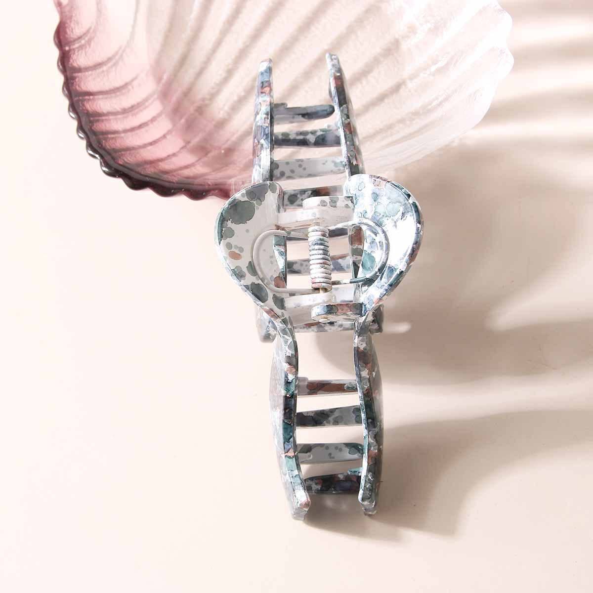 Wavy design inkjet PC large clipper hair clip