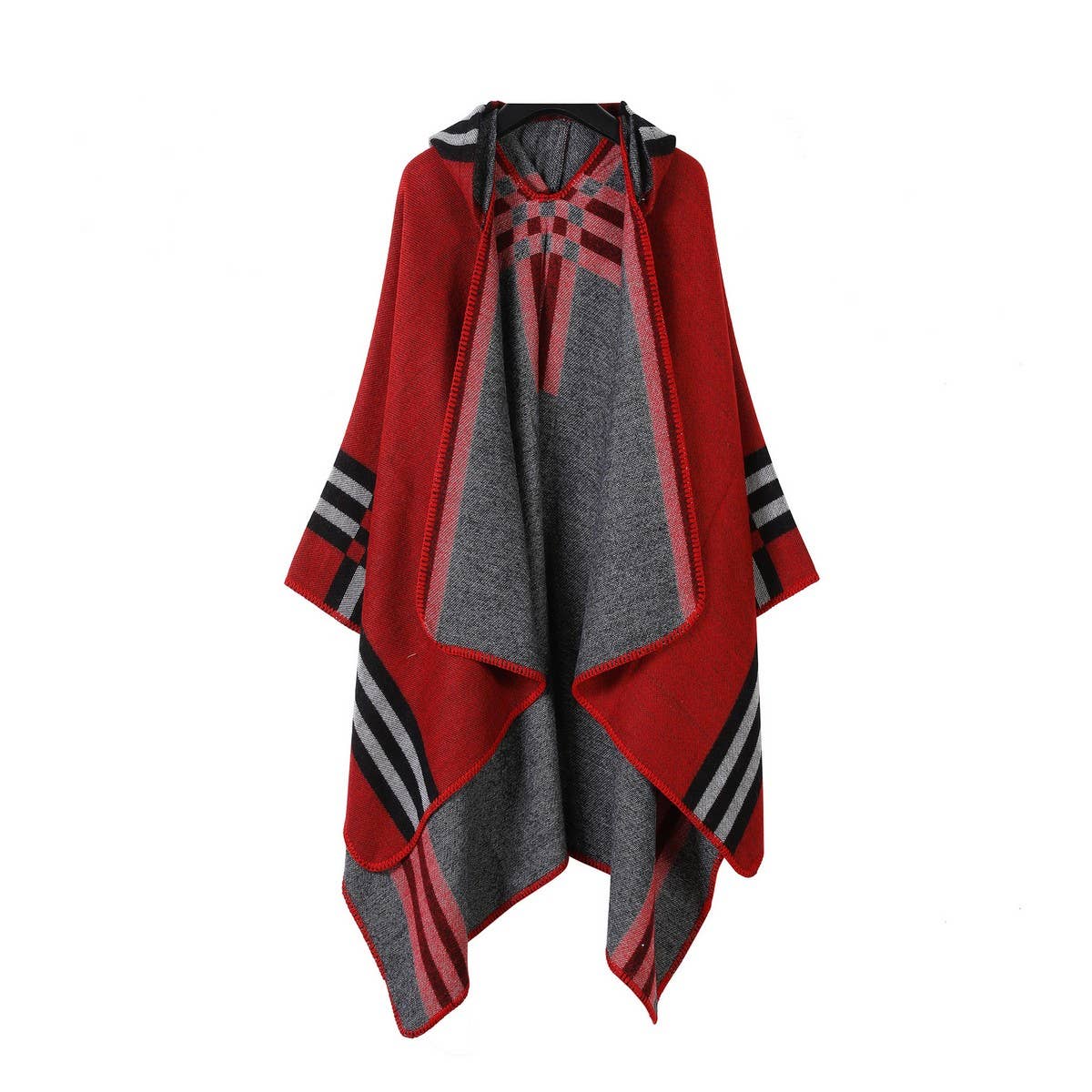 CAPE FASHIONABLE WARM CLOAK KNITTED SLIT SHAWL_CWASC2273