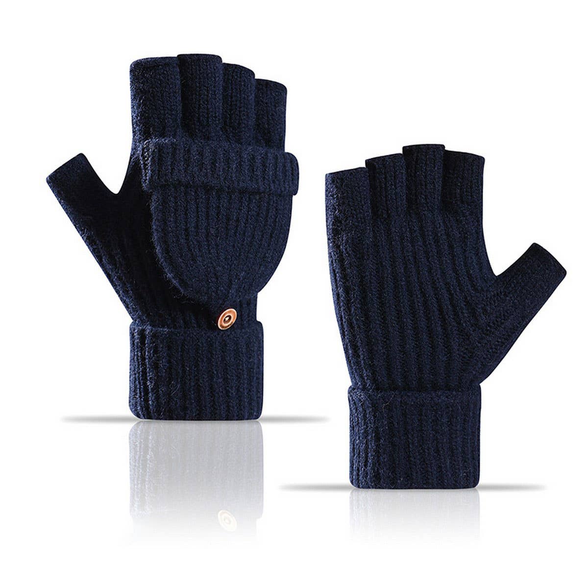 CWAG00588_UNISEX WINTER KNIT FLIP TOP FINGERLESS GLOVES