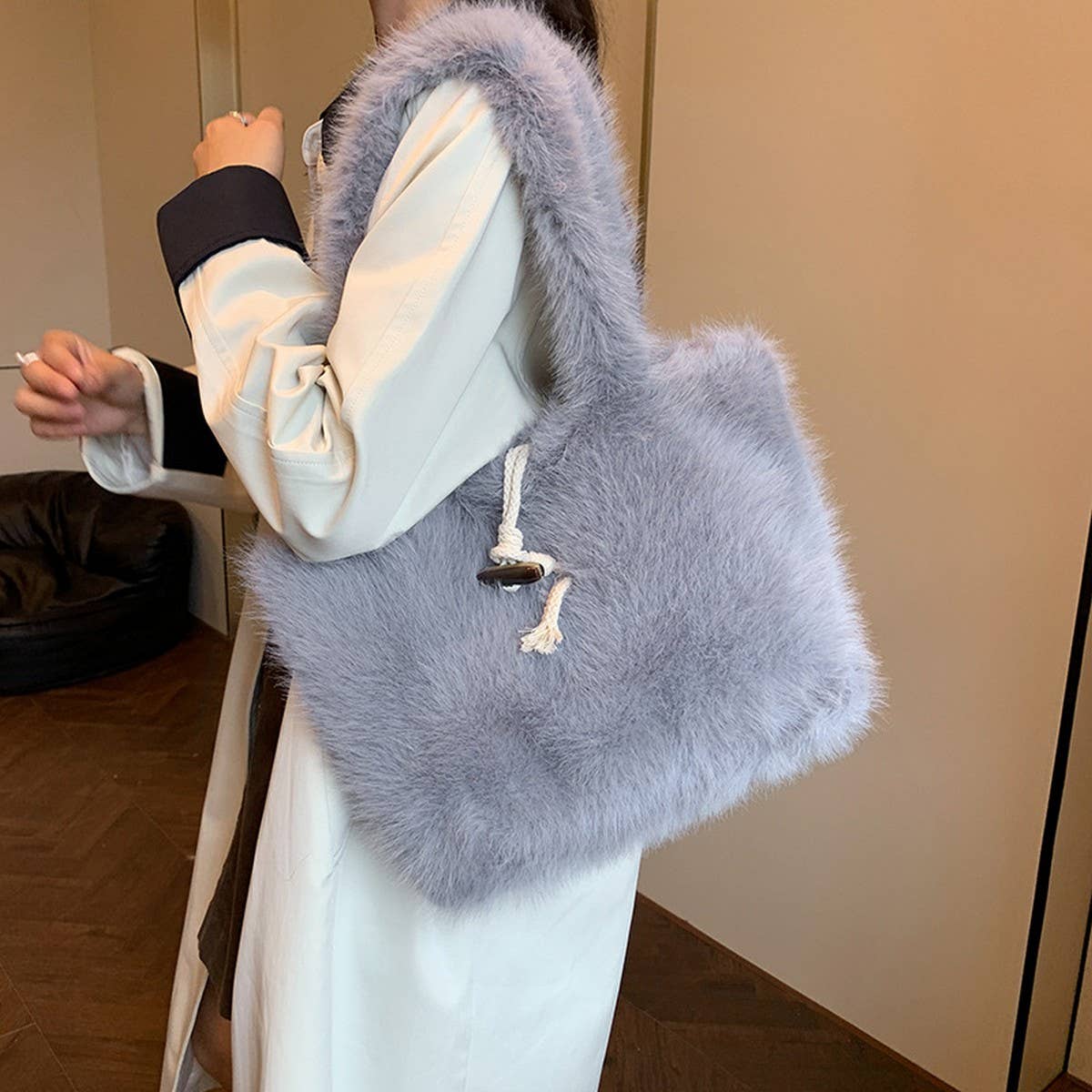 WINTER FASHION SHOULDER BAG UNDERARM PLUSH BAG_CWAB4017