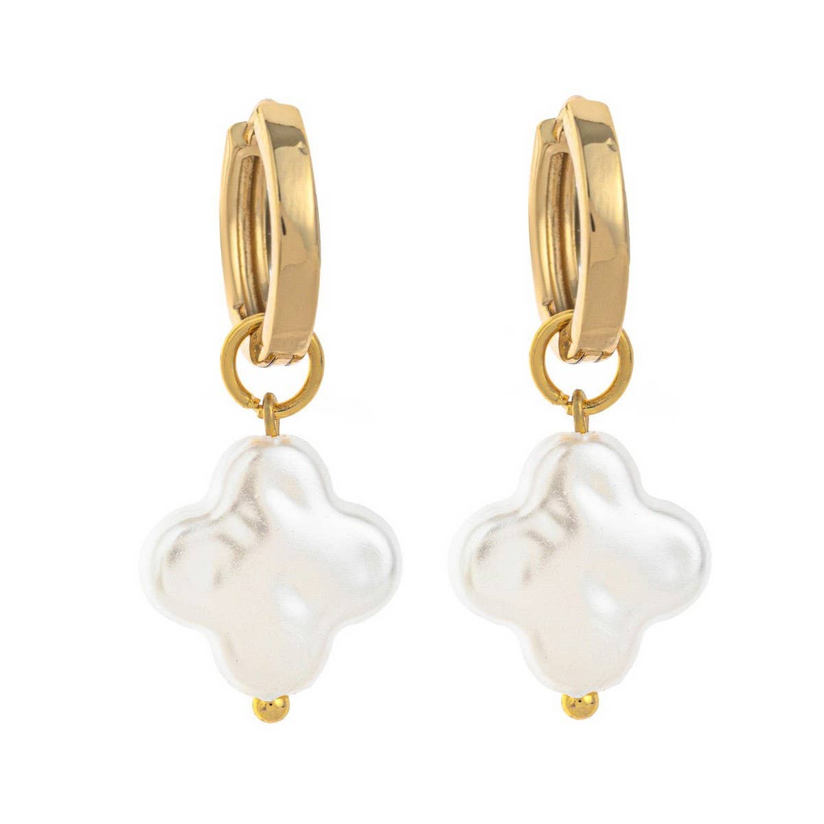 Irregular Pearl Design Trendy 18K Gold Earrings