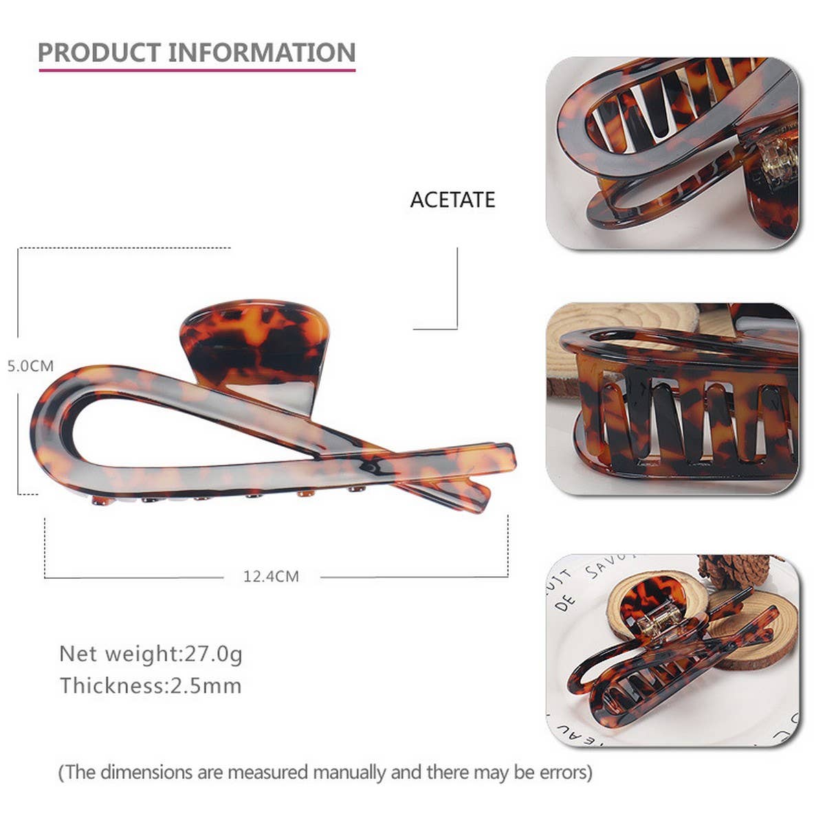 12.4CM LARGE RETRO ACETATE CLIP SHARK CLIP_CWAHA4263