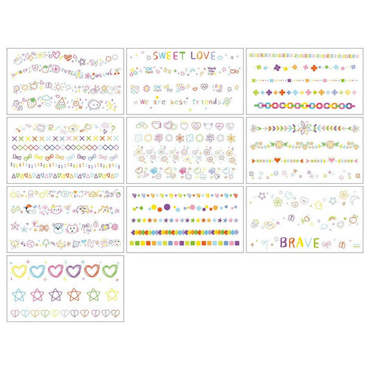 Summer Flower & Heart Tattoos ??Finger Stickers_CWMM8227