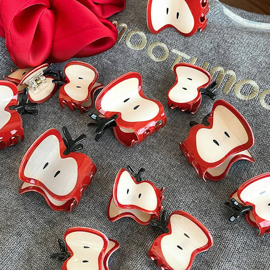 SWEET AND CUTE RED APPLE CLAW SHARK CLIP