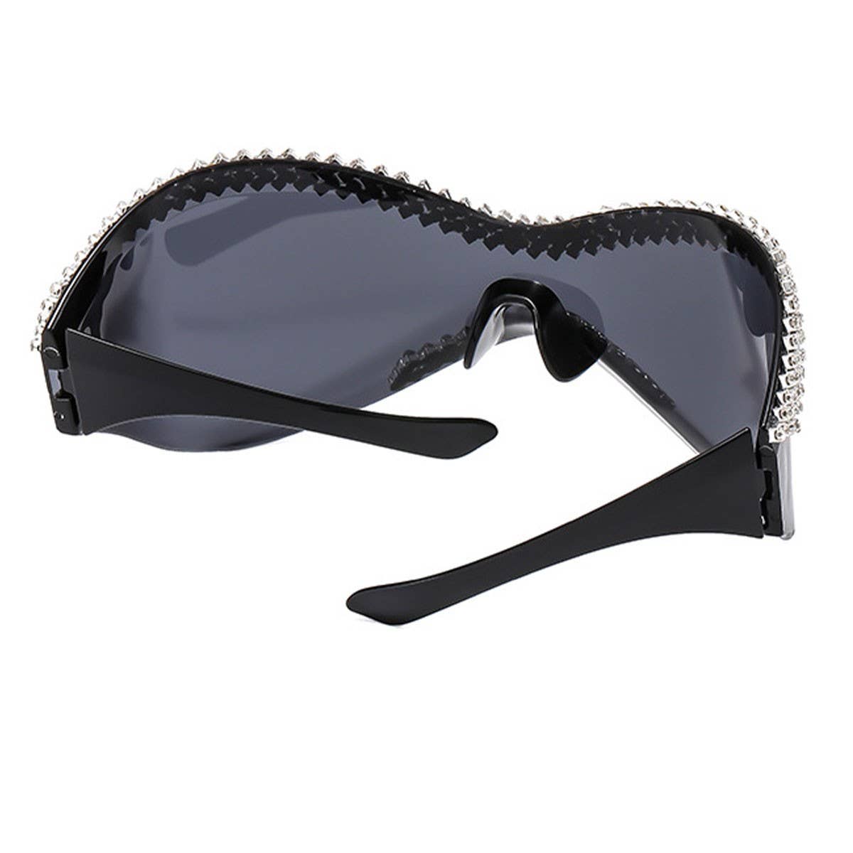 LUXURY RHINESTONE LARGE FRAME CYCLING SUNGLASSES