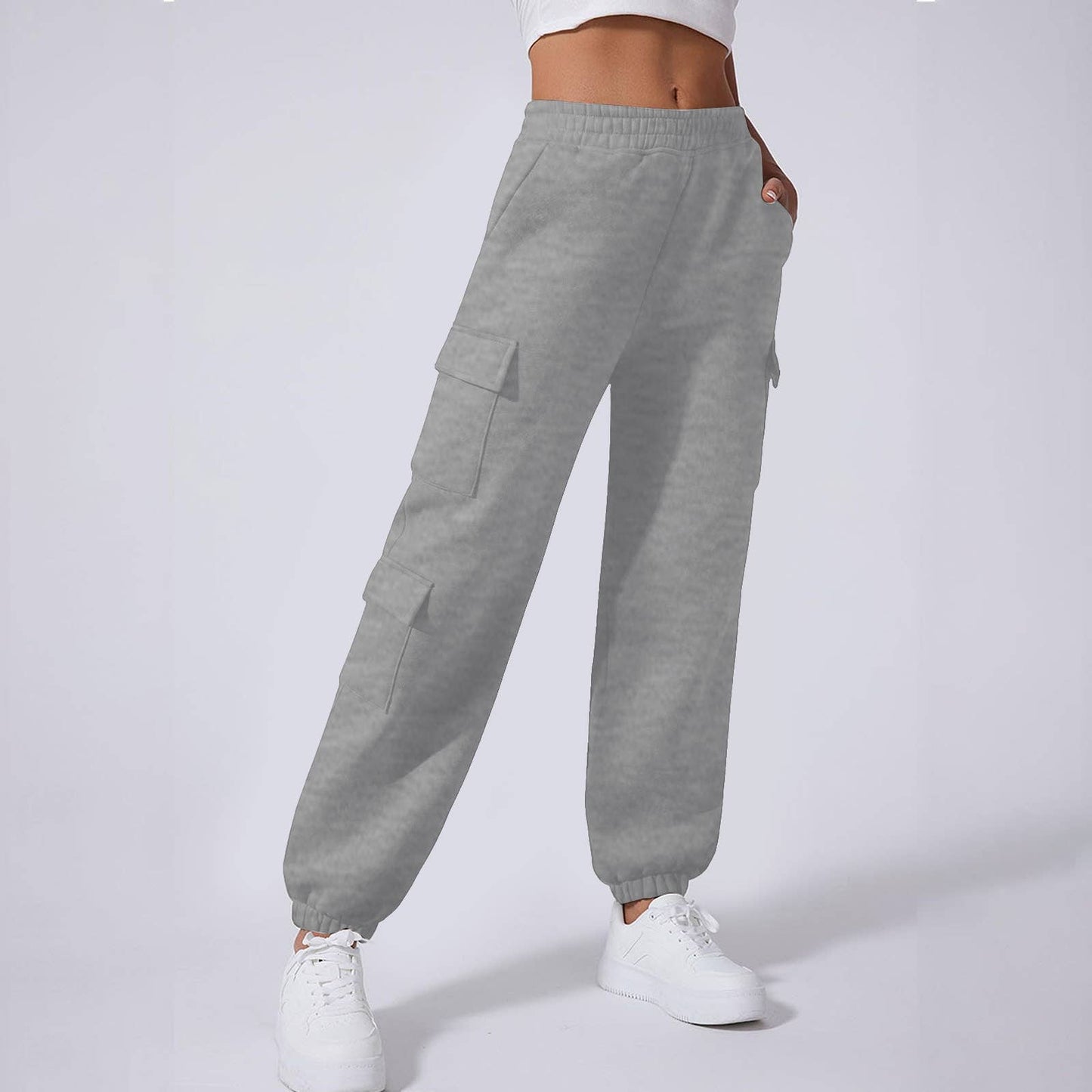 FLEECE AND THICK SOLID COLOR FASHION OVERALLS