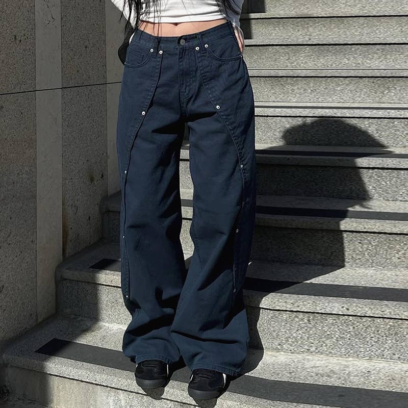 STREET SMART BAGGY WIDE-LEG PANTS CARGO PANTS