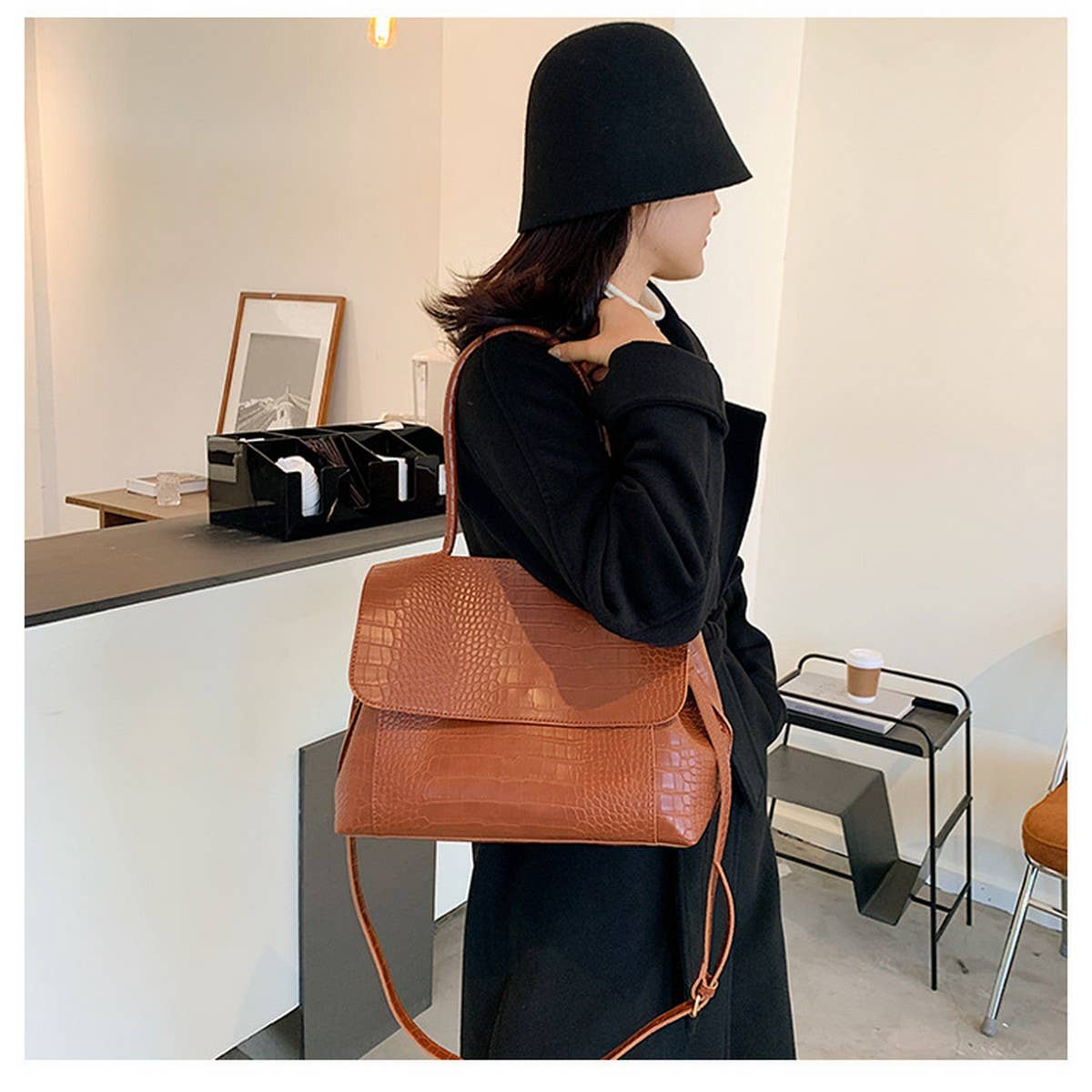 WOMEN LEATHER TOTE BAG SHOULDER BAG_CWAB1385