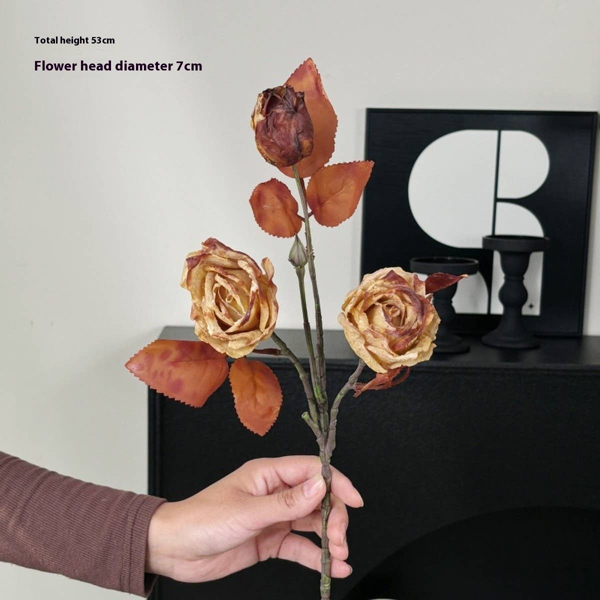 Vintage Autumn Oil Painting Burnt Rose