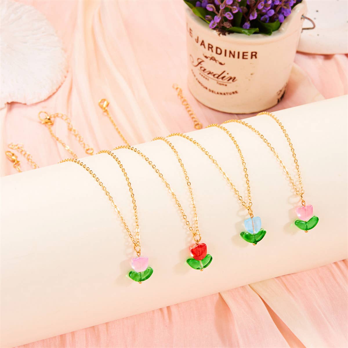 SIMPLE FLOWER TULIP NECKLACE_CWAJE2441