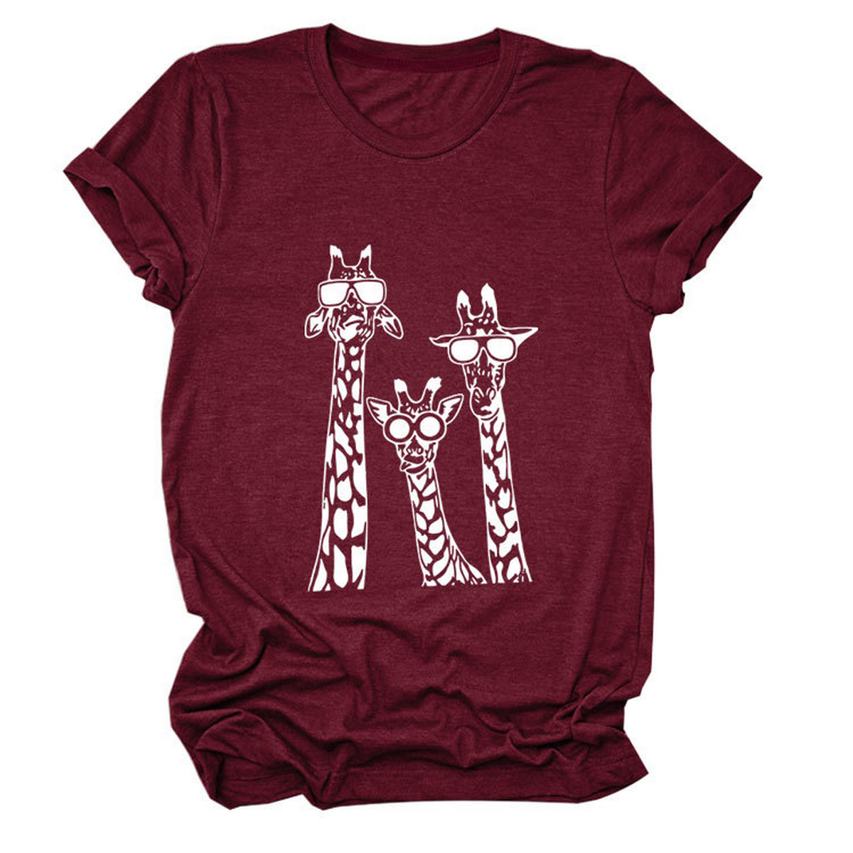 Women's Giraffe Print Casual Summer T-Shirt