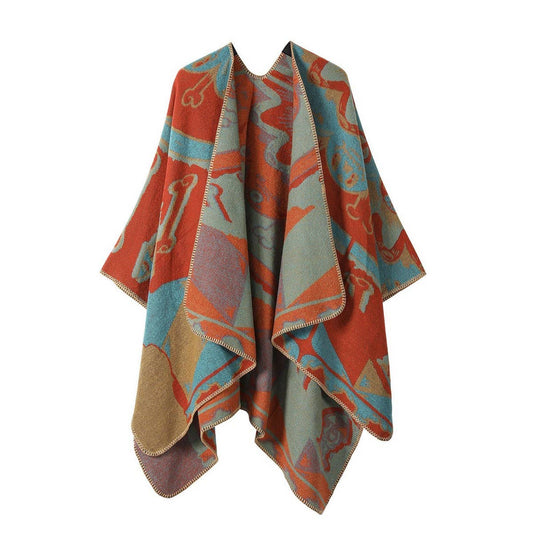 CAPE DARK DOUBLE-SIDED WARM OUTER WEAR THICK SHAWL_CWASC2119