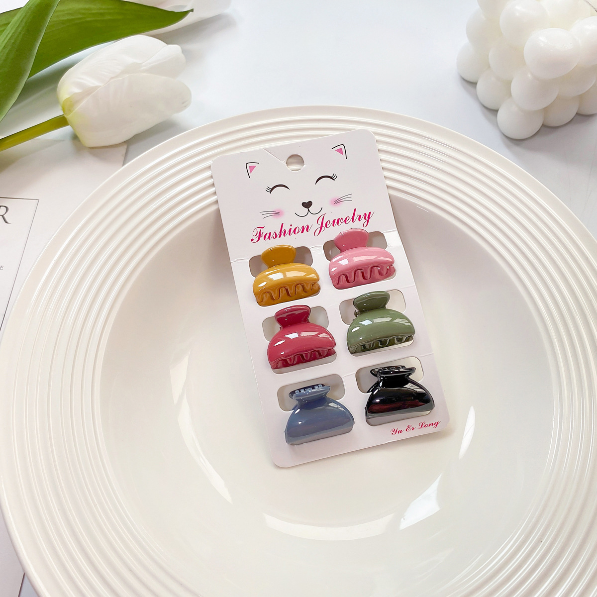 6pcs Candy Color Mini Hair Claws - Cute Bang Clips_CWAHA0727
