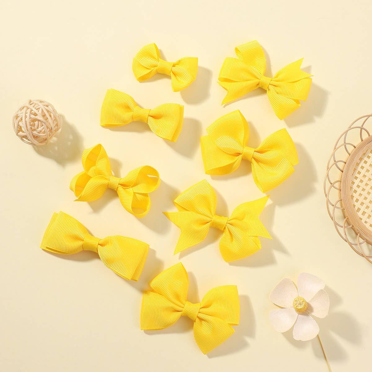 Handmade Ribbon Bow Hair Clips for Babies