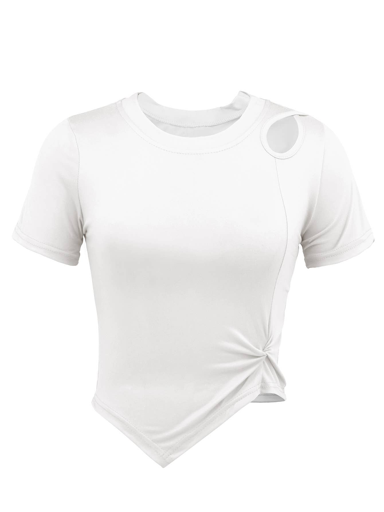 Knitted short-sleeved Casual, form-fitting,top