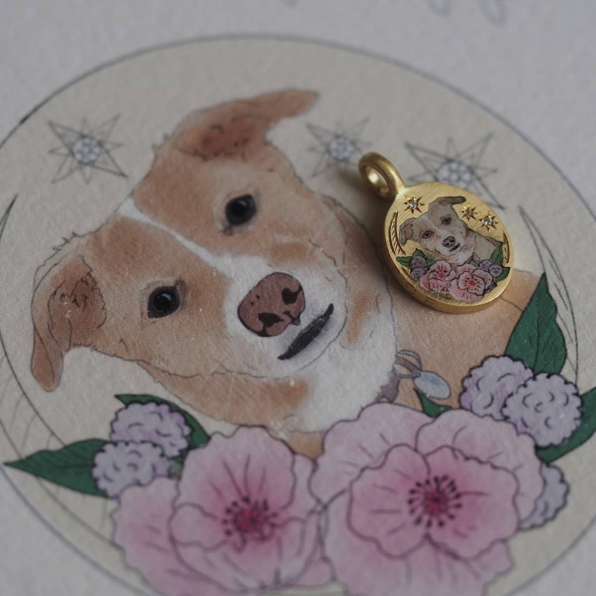 New Dog Stainless Steel Painted Necklace