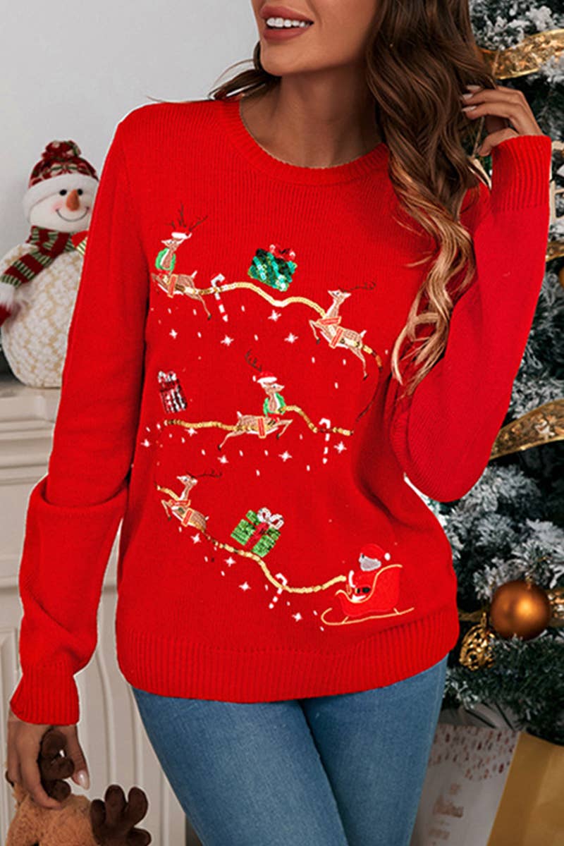 Gingerbread Man Jacquard Pullover For Christmas