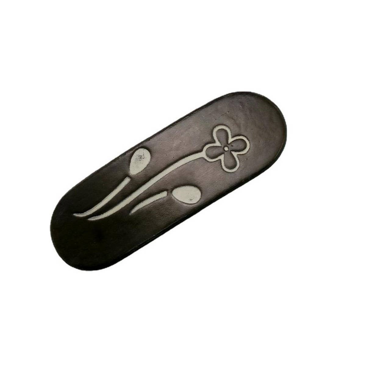 New Violet Four-Petal Carved Painted Hair Clip_CWAHA6355