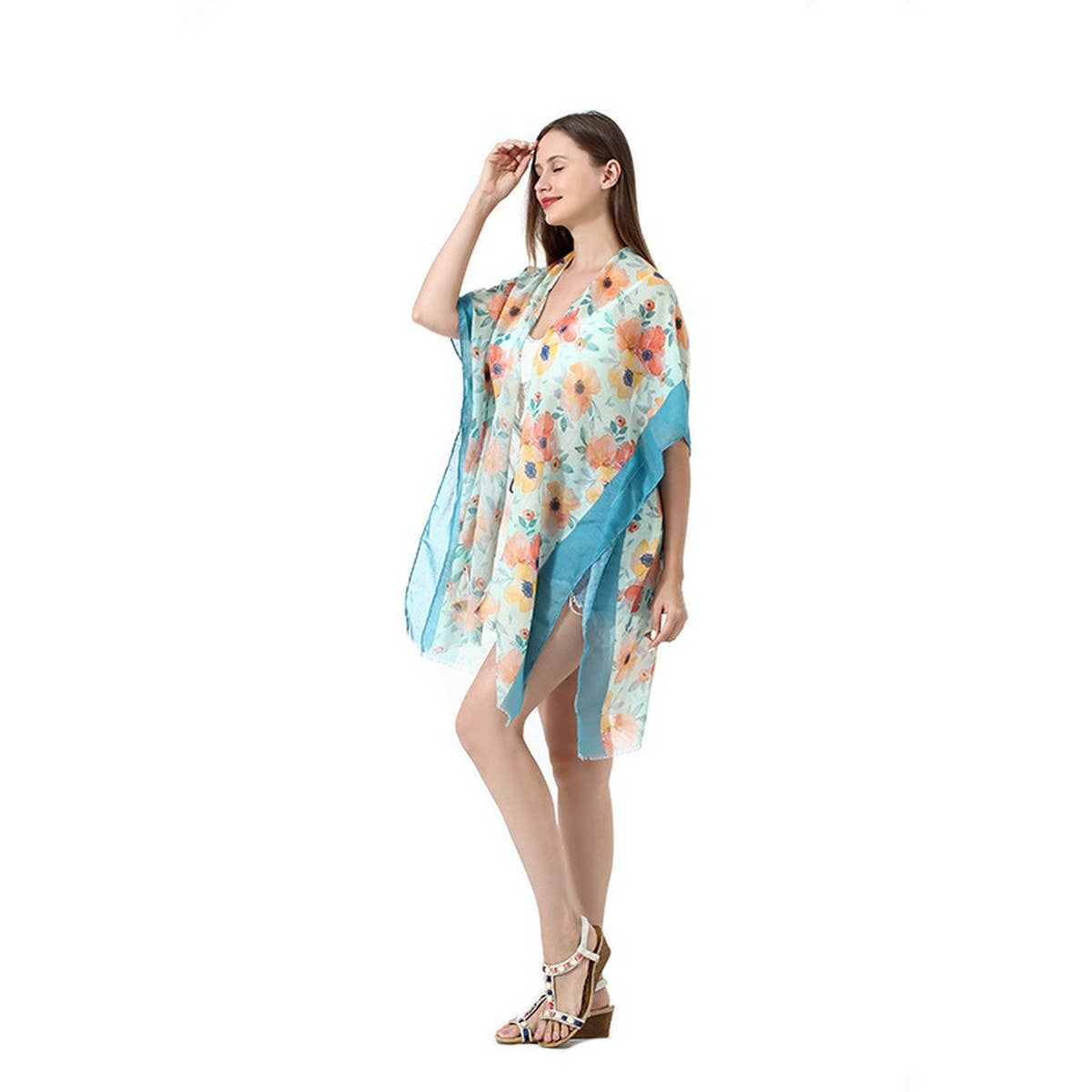Floral Print Beach Cover-Up Bikini Cardigan