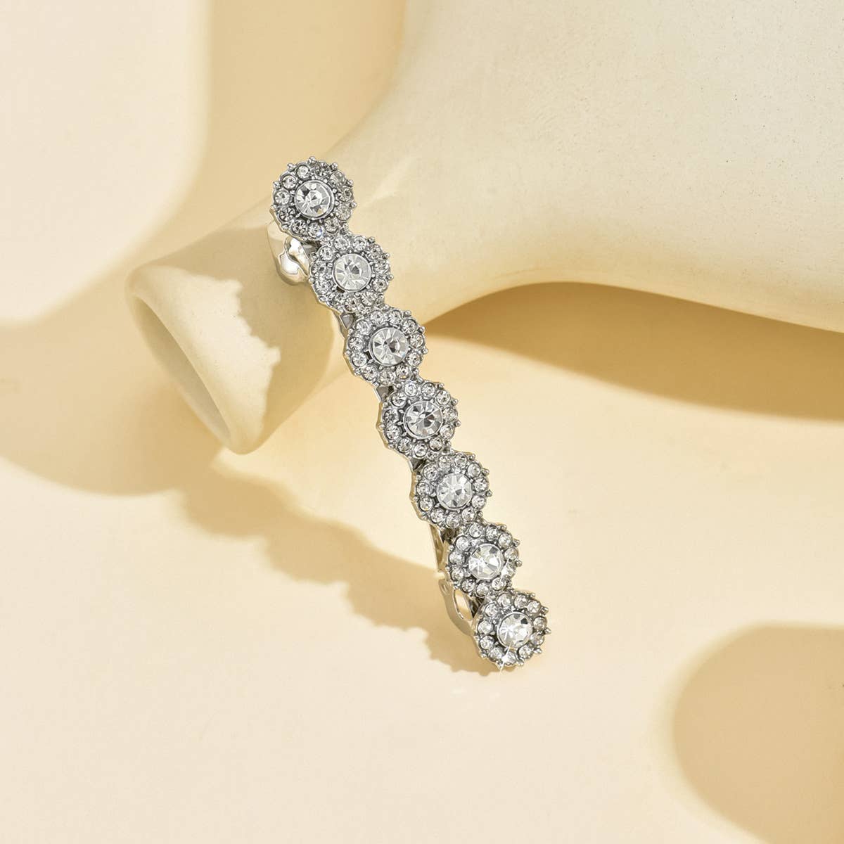 SPARKLY SINGLE ROW HAIR CLIP SUNFLOWER SPRING CLIP