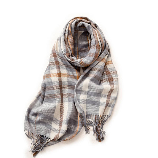 Thick Plaid Shawl Scarf ? Soft Warm Wrap for Women