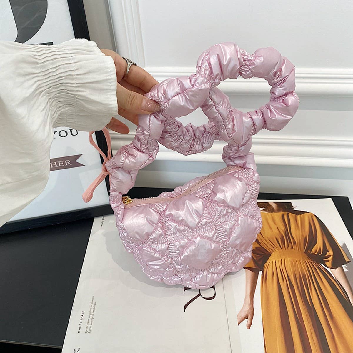 Cloud Bag Shiny Puffy Dumpling Shoulder Purse_CUAB00505