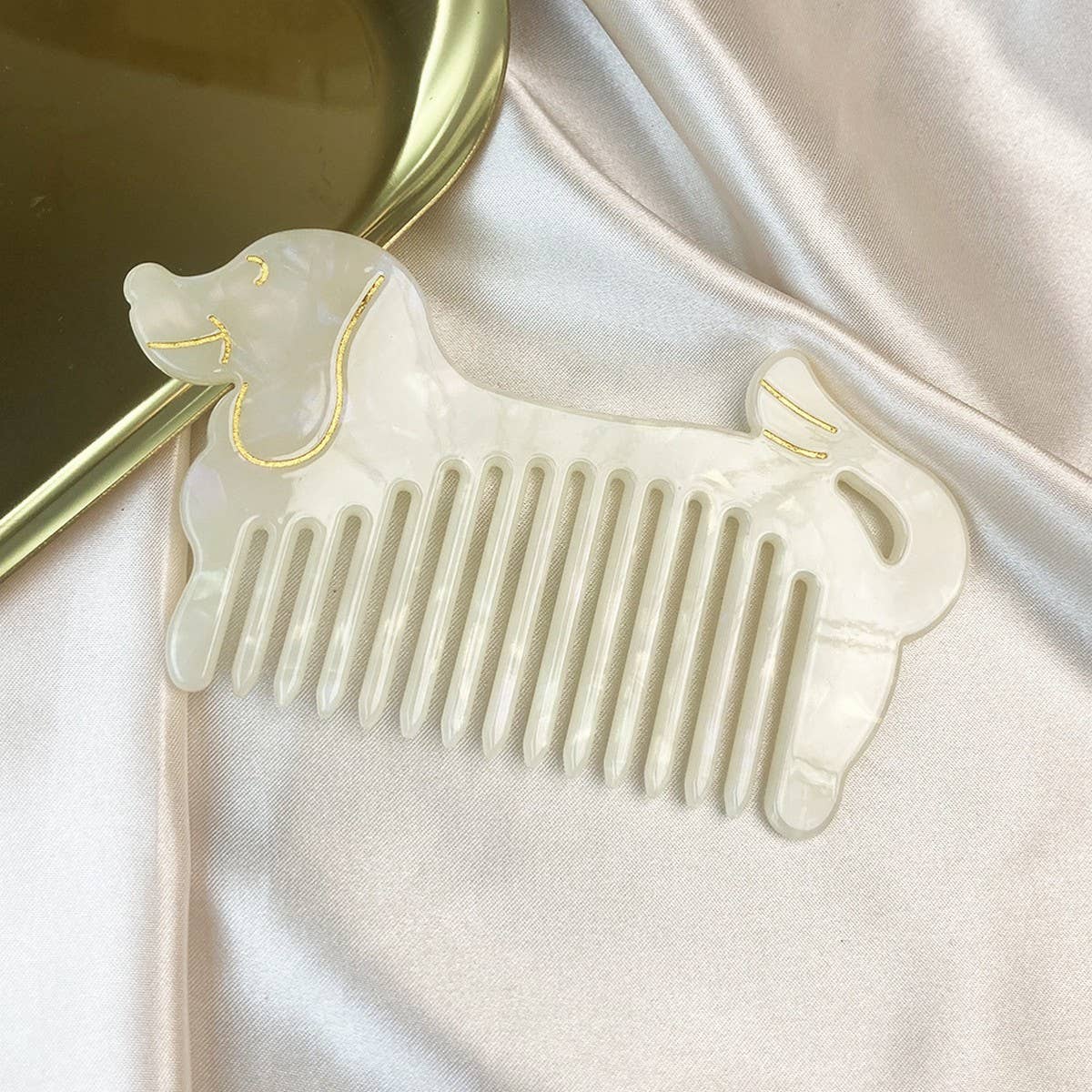Cute Dog Acetate Wide Tooth Comb Portable Hair Tool
