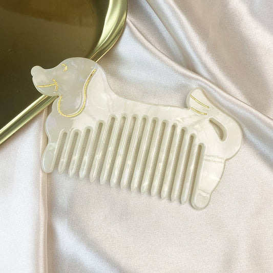 Cute Dog Acetate Wide Tooth Comb Portable Hair Tool
