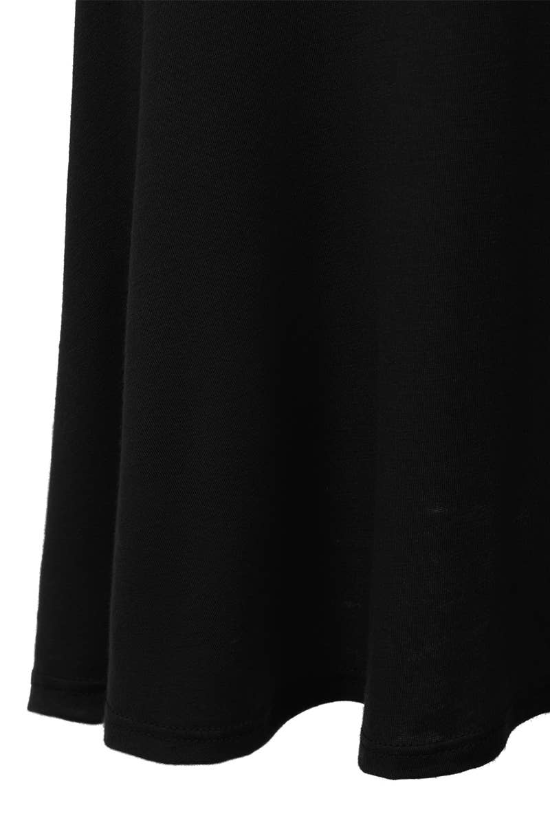 AWBMS204_High Waist Elastic Flared Midi Skirt