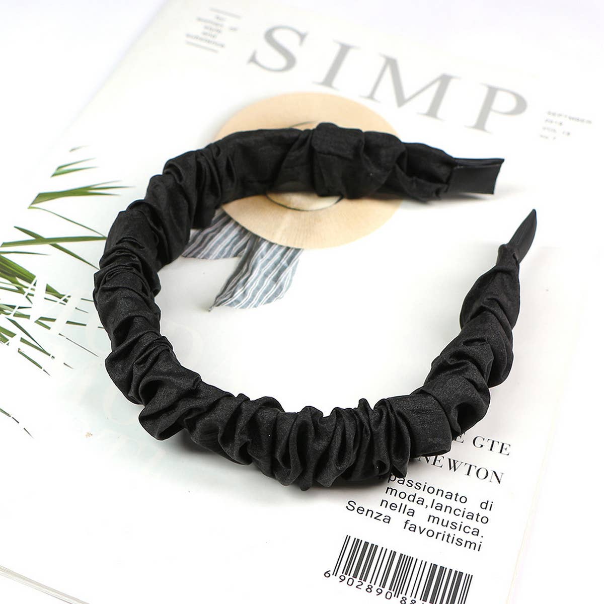 SIMPLE CRUMPLED PLEATED HEADBAND_CWAHA0984