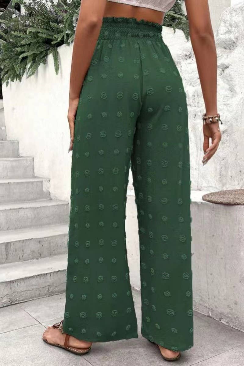 CWBLP1977_HIGH WAIST JACQUARD WIDE LEG LOUNGE PANTS