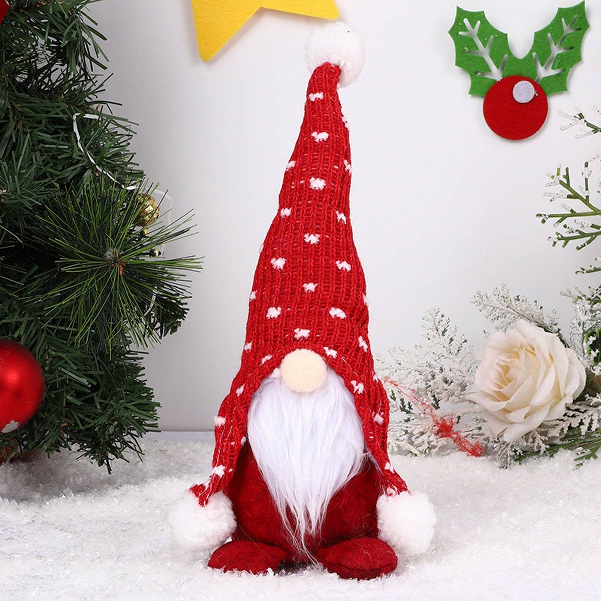 FACELESS DOLL CHRISTMAS KNITTED HAT DOLL ORNAMENT_CWMM2768