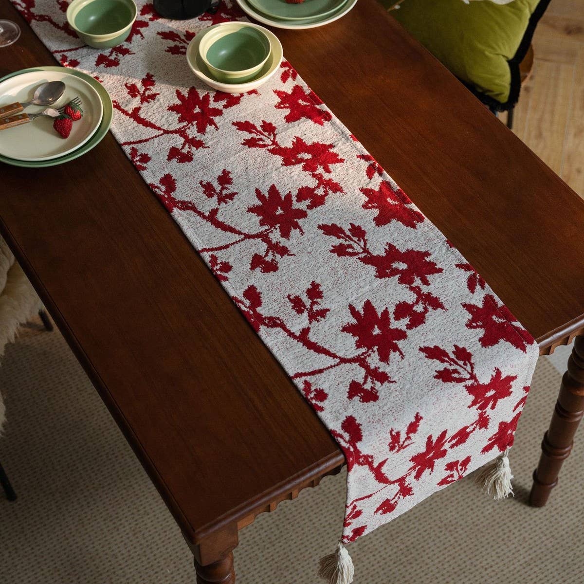 FLORAL FASHION CASUAL TASSEL TABLECLOTH