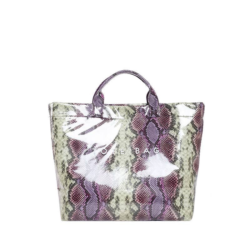 Fashionable printed snake pattern handbag
