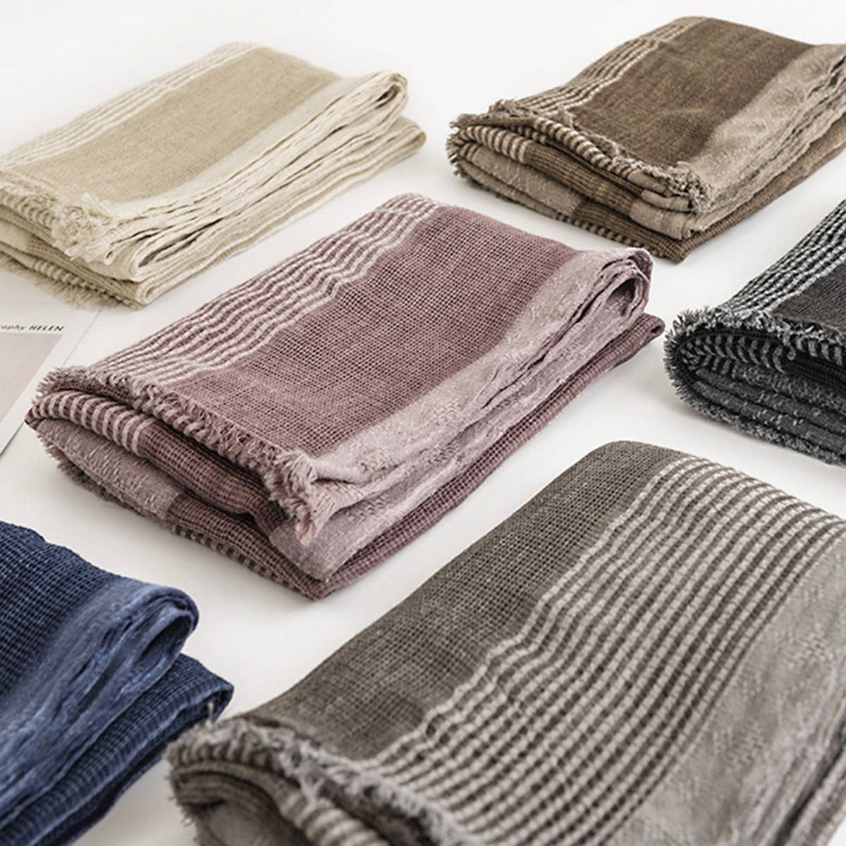 Boho Faux Cashmere Scarf - Vintage Wrap for Women_CWASC1005