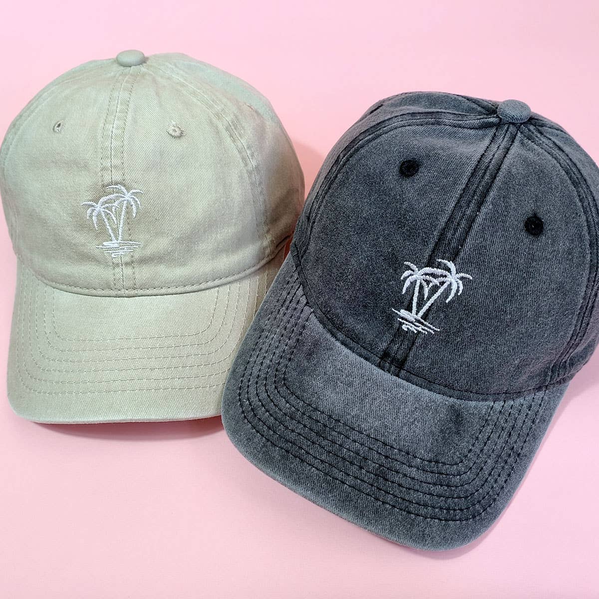 Soft Top Baseball Cap, Coconut Tree Design CWAH0017