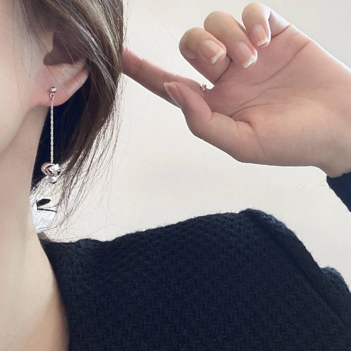 GEOMETRIC SPIRAL TWIST PENDANT TASSEL EARRINGS