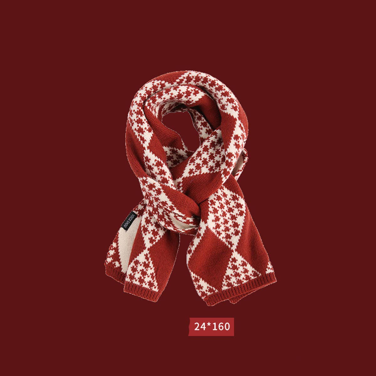 Red Knit Scarf - Cozy Winter Christmas Gift_CWASC1500